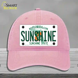 Sunshine Florida Novelty License Plate Hat Unconstructed Cotton / Pink