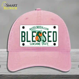 Blessed Florida Novelty License Plate Hat Unconstructed Cotton / Pink