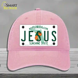 Jesus Florida Novelty License Plate Hat Unconstructed Cotton / Pink