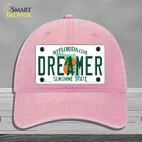 Dreamer Florida Novelty License Plate Hat Unconstructed Cotton / Pink