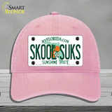 Skool Suks Florida Novelty License Plate Hat Unconstructed Cotton / Pink