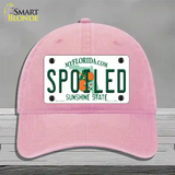 Spoiled Florida Novelty License Plate Hat Unconstructed Cotton / Pink