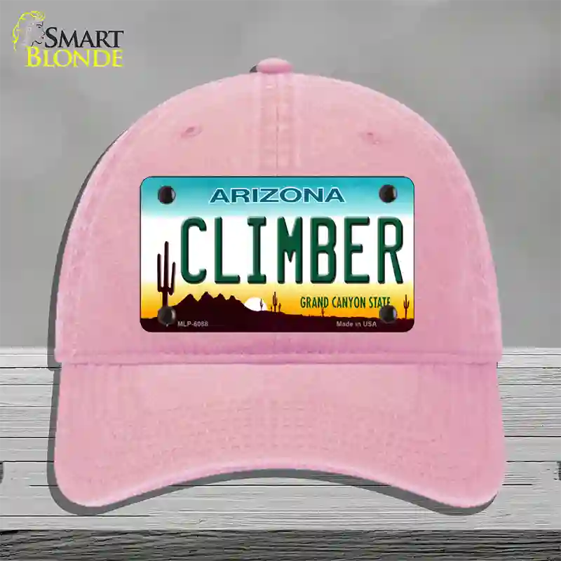 Arizona Climber Novelty License Plate Hat Unconstructed Cotton / Pink