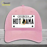 Hot Mama Georgia Novelty License Plate Hat Unconstructed Cotton / Pink