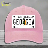 Georgia Novelty License Plate Hat Unconstructed Cotton / Pink