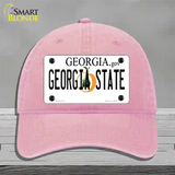 Georgia State Novelty License Plate Hat Unconstructed Cotton / Pink