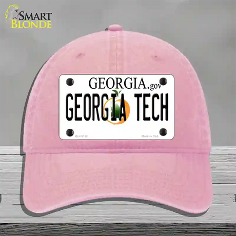 Georgia Tech Novelty License Plate Hat Unconstructed Cotton / Pink