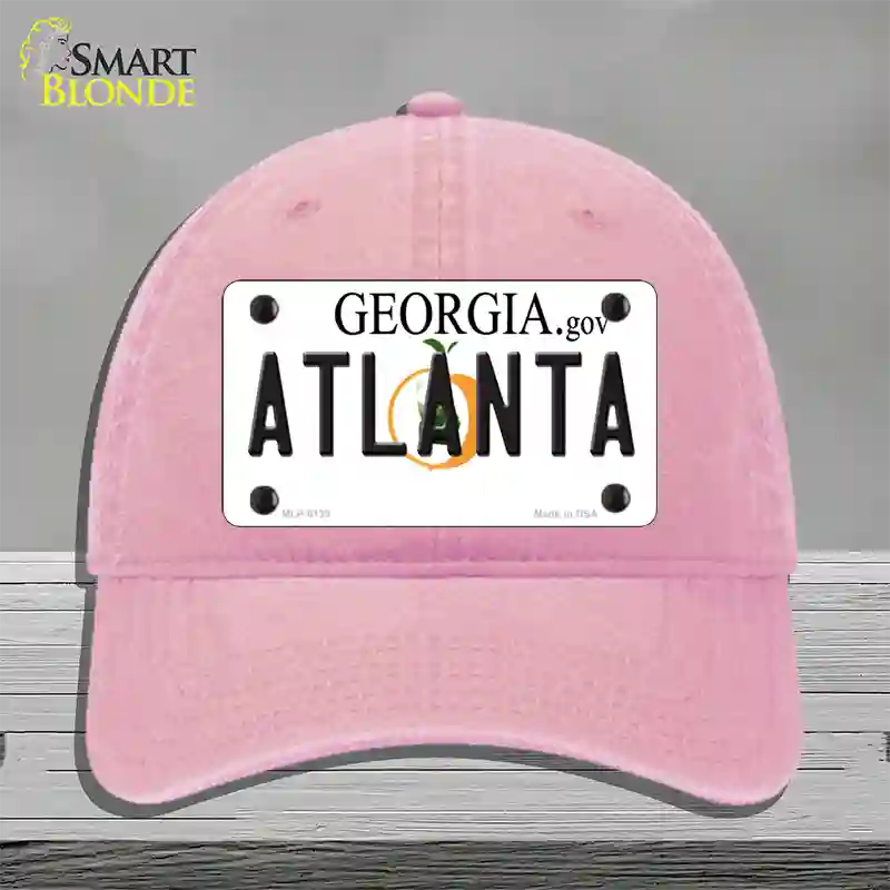 Atlanta Georgia Novelty License Plate Hat Unconstructed Cotton / Pink