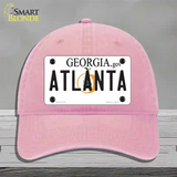 Atlanta Georgia Novelty License Plate Hat Unconstructed Cotton / Pink