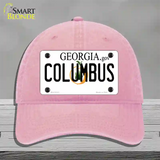 Columbus Georgia Novelty License Plate Hat Unconstructed Cotton / Pink