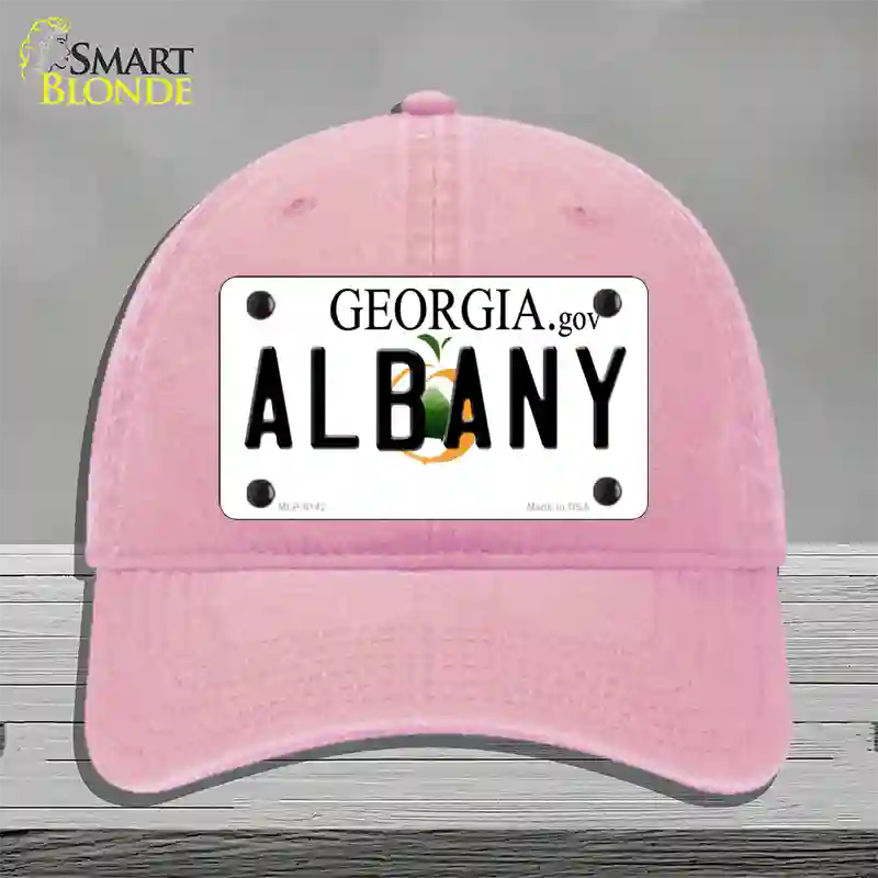 Albany Georgia Novelty License Plate Hat Unconstructed Cotton / Pink