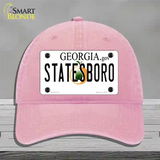 Statesboro Georgia Novelty License Plate Hat Unconstructed Cotton / Pink