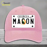 Macon Georgia Novelty License Plate Hat Unconstructed Cotton / Pink