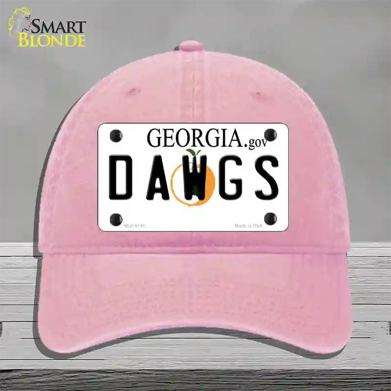 Dawgs Georgia Novelty License Plate Hat Unconstructed Cotton / Pink