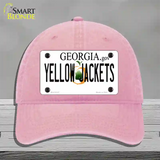 Yellow Jackets Georgia Novelty License Plate Hat Unconstructed Cotton / Pink