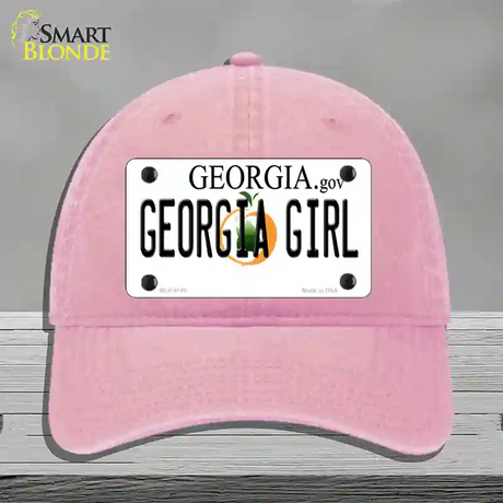 Georgia Girl Georgia Novelty License Plate Hat Unconstructed Cotton / Pink