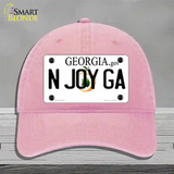 N Joy Ga Georgia Novelty License Plate Hat Unconstructed Cotton / Pink