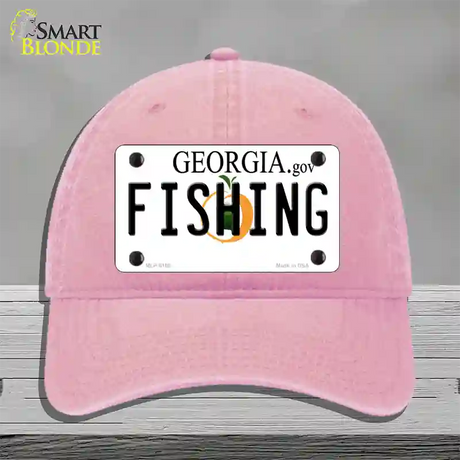 Fishing Georgia Novelty License Plate Hat Unconstructed Cotton / Pink