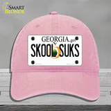 Skool Suks Georgia Novelty License Plate Hat Unconstructed Cotton / Pink