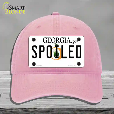 Spoiled Georgia Novelty License Plate Hat Unconstructed Cotton / Pink