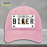 Biker Georgia Novelty License Plate Hat Unconstructed Cotton / Pink