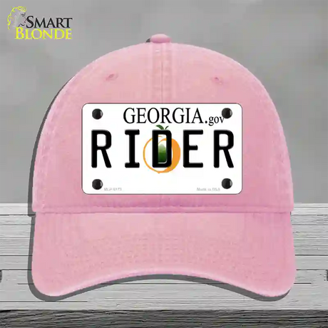 Rider Georgia Novelty License Plate Hat Unconstructed Cotton / Pink