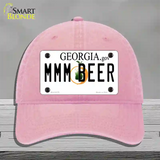 MMM Beer Georgia Novelty License Plate Hat Unconstructed Cotton / Pink