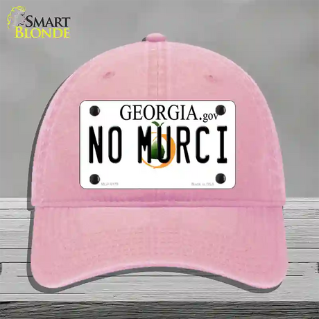 No Murci Georgia Novelty License Plate Hat Unconstructed Cotton / Pink