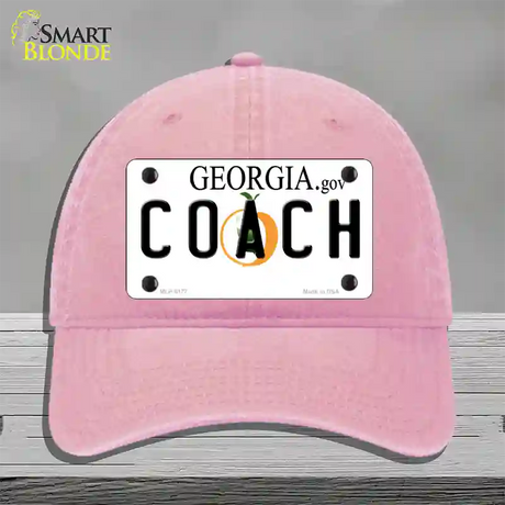 Coach Georgia Novelty License Plate Hat Unconstructed Cotton / Pink