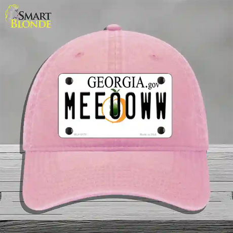 Meeooww Georgia Novelty License Plate Hat Unconstructed Cotton / Pink