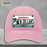 New Orleans Louisiana Novelty License Plate Hat Unconstructed Cotton / Pink