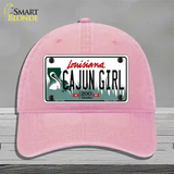 Cajun Girl Louisiana Novelty License Plate Hat Unconstructed Cotton / Pink