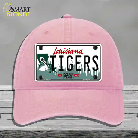 Tigers Louisiana Novelty License Plate Hat Unconstructed Cotton / Pink