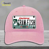 Craw Fish Louisiana Novelty License Plate Hat Unconstructed Cotton / Pink