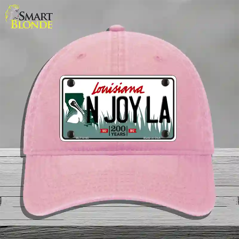 N Joy La Louisiana Novelty License Plate Hat Unconstructed Cotton / Pink