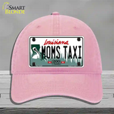 Moms Taxi Louisiana Novelty License Plate Hat Unconstructed Cotton / Pink