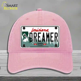 Dreamer Louisiana Novelty License Plate Hat Unconstructed Cotton / Pink