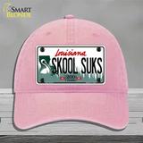 Skool Suks Louisiana Novelty License Plate Hat Unconstructed Cotton / Pink