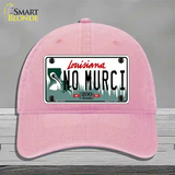 No Murci Louisiana Novelty License Plate Hat Unconstructed Cotton / Pink