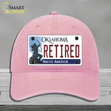 Retired Oklahoma Novelty License Plate Hat Unconstructed Cotton / Pink