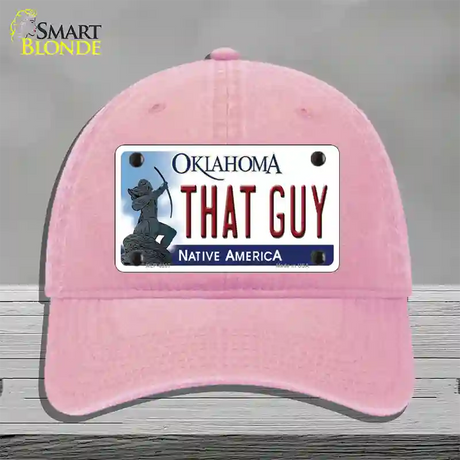 That Guy Oklahoma Novelty License Plate Hat Unconstructed Cotton / Pink