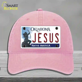 Jesus Oklahoma Novelty License Plate Hat Unconstructed Cotton / Pink