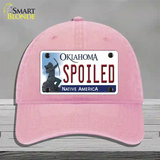 Spoiled Oklahoma Novelty License Plate Hat Unconstructed Cotton / Pink