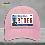 Rider Oklahoma Novelty License Plate Hat Unconstructed Cotton / Pink