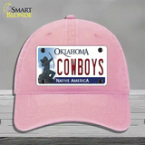 Cowboys Oklahoma Novelty License Plate Hat Unconstructed Cotton / Pink