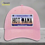 Hot Mama South Carolina Novelty License Plate Hat Unconstructed Cotton / Pink