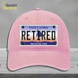 Retired South Carolina Novelty License Plate Hat Unconstructed Cotton / Pink