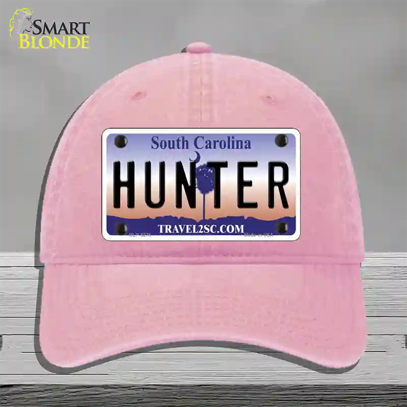 Hunter South Carolina Novelty License Plate Hat Unconstructed Cotton / Pink