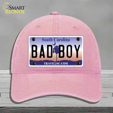 Bad Boy South Carolina Novelty License Plate Hat Unconstructed Cotton / Pink