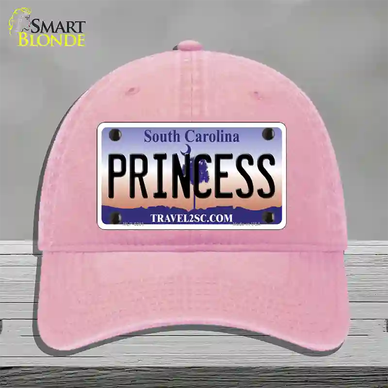 Princess South Carolina Novelty License Plate Hat Unconstructed Cotton / Pink